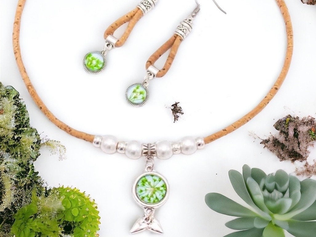 Necklace and Earrings Set - Sustainable Jewelry Set by Ecolifearth