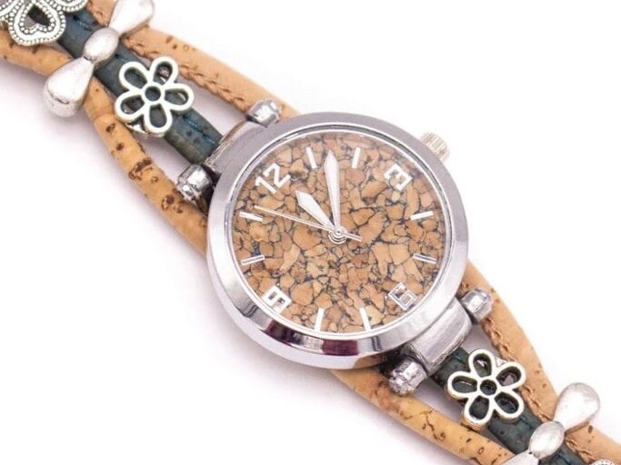 Handmade Cork Watch for Women - Eco-Friendly Timepiece with Natural Cork Strap