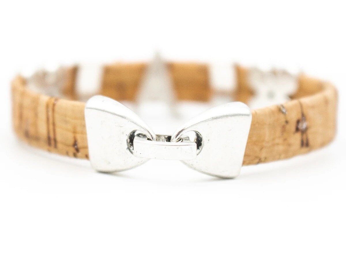 Boho Natural Cork Bracelet - Eco-friendly Jewelry, Sustainable Cork Accessories, Handmade Vegan Bracelet