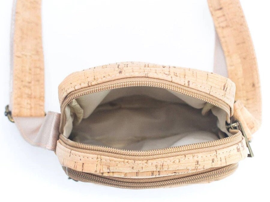 Handmade Men's Cork Crossbody Bag - Eco-Friendly Shoulder Bag for Him