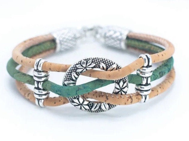 Unique Cork Bracelet - Handcrafted Eco-friendly Jewelry