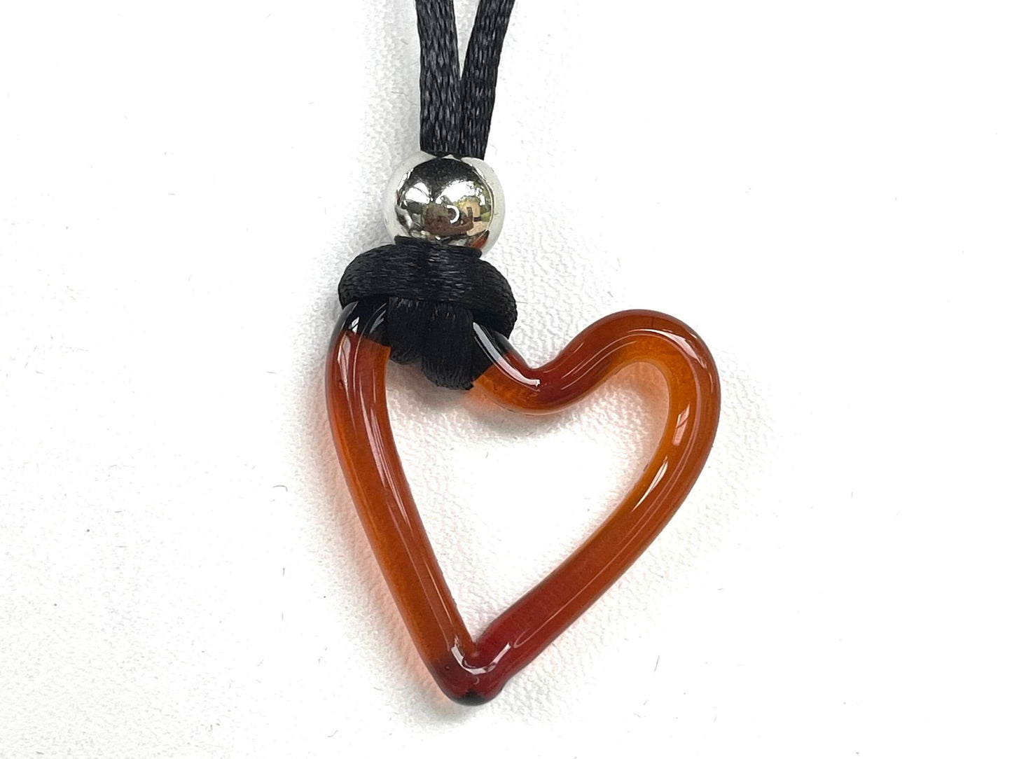 Colorful Heart Murano Glass Pendant Necklace - Handmade Jewelry