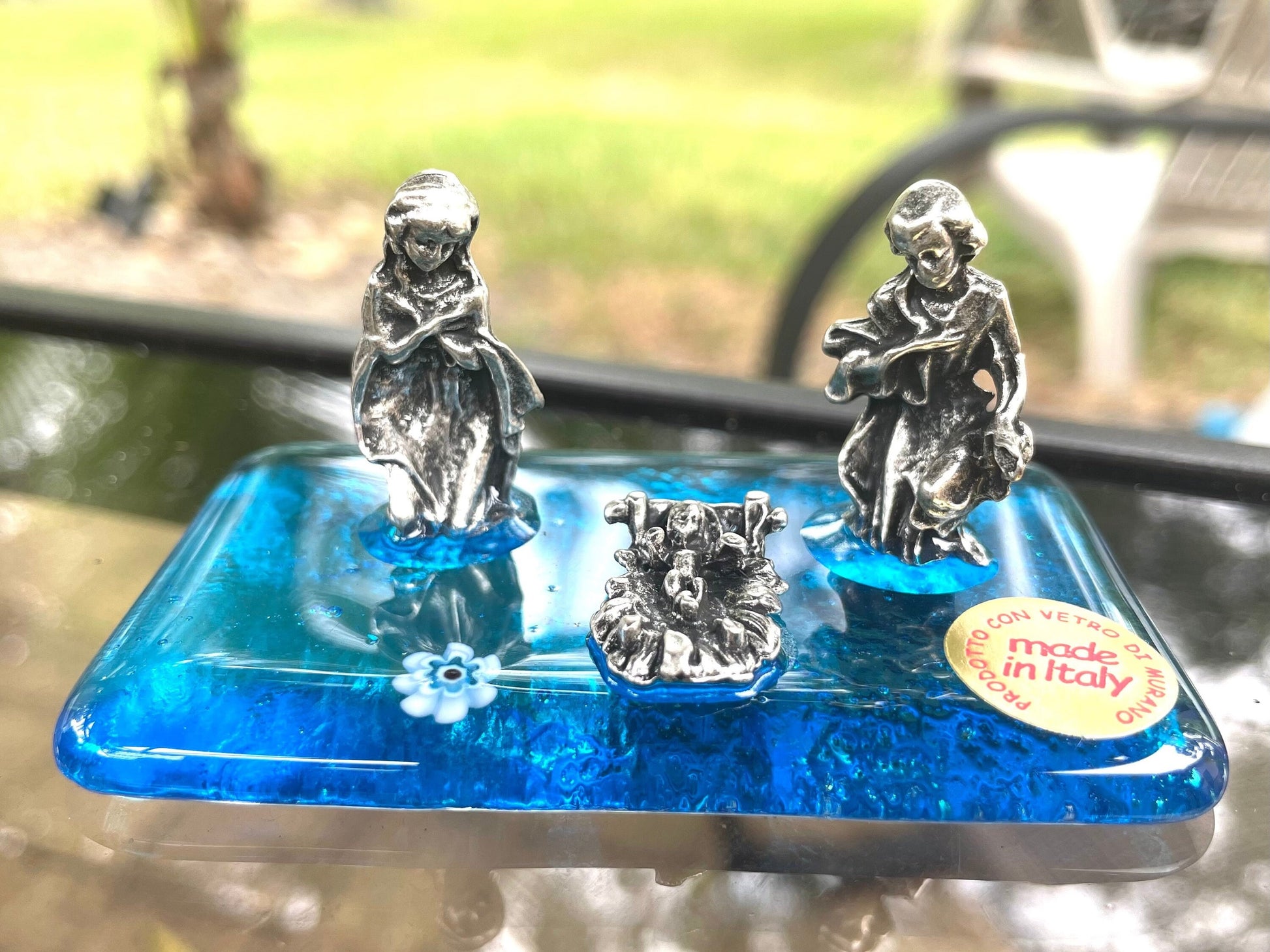 Handcrafted Nativity Scene Murano Glass Figurines Set - Unique Christmas Decor