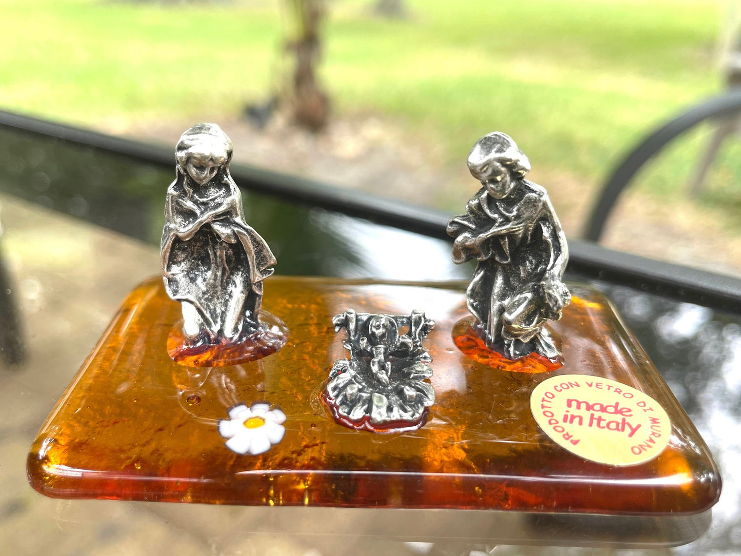 Handcrafted Nativity Scene Murano Glass Figurines Set - Unique Christmas Decor