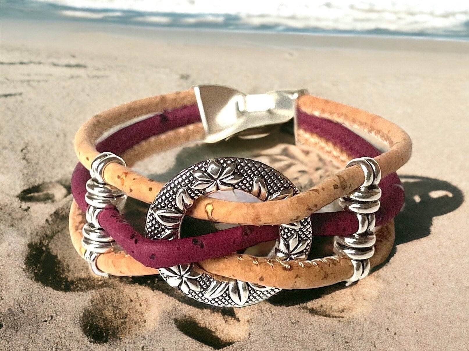 Handcrafted Natural Cork Bracelet - Eco-Friendly and Stylish Jewelry